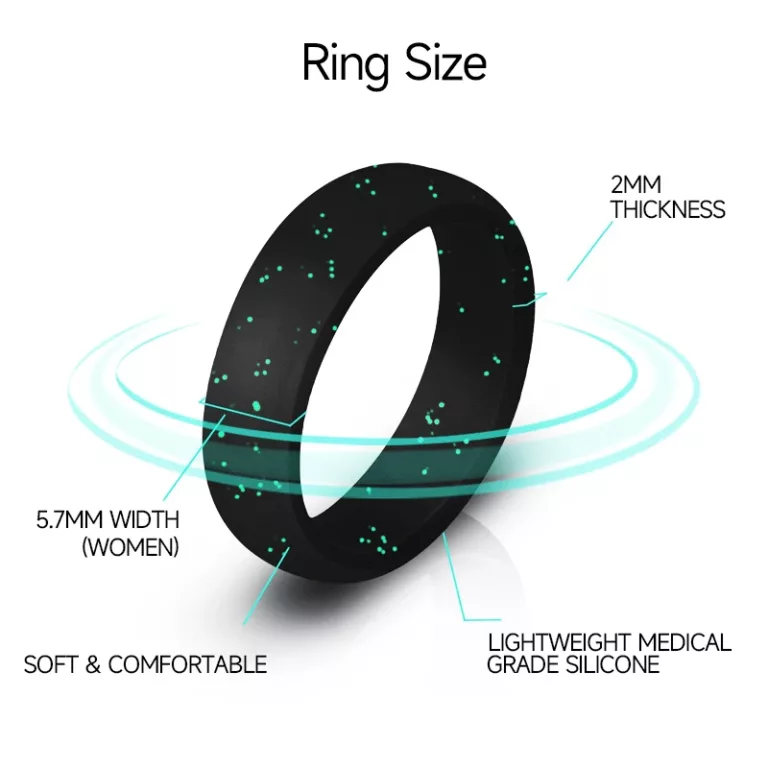 Silicone Wedding Rings for Step Edge Sleek Design Rubber Engagement Bands 5.7mm Wide 2mm Thick - 1/2/3/4/5/6/7 Variety Multipack