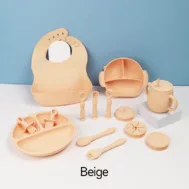 Children's Silicone Tableware Set - Beige