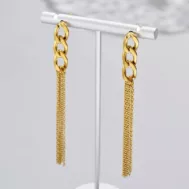 Long Tassel Chain Earrings Personalized Titanium Studs