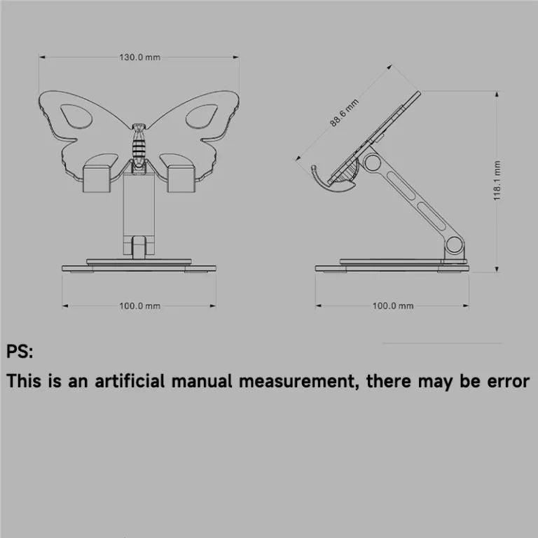 Butterfly shape cell phone holder 360 degree rotation universal aluminum alloy folding phone/tablet holder