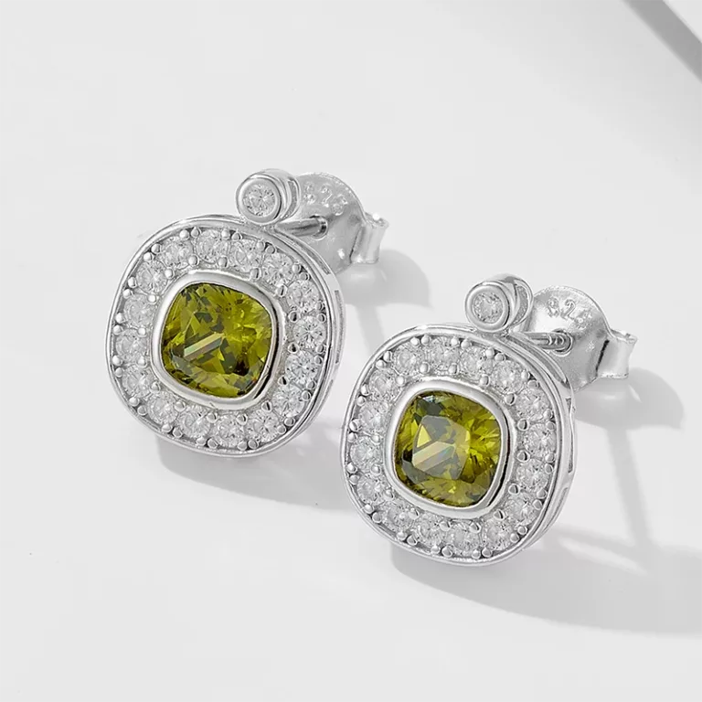 Vintage-style-olive-green-zircon-earrings-women-geometric-oval-diamond-earrings-s925-silver