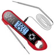 Folding Model Waterproof Food Thermometer Double Probe BBQ Thermometer Meat Selection Cooking Thermometer