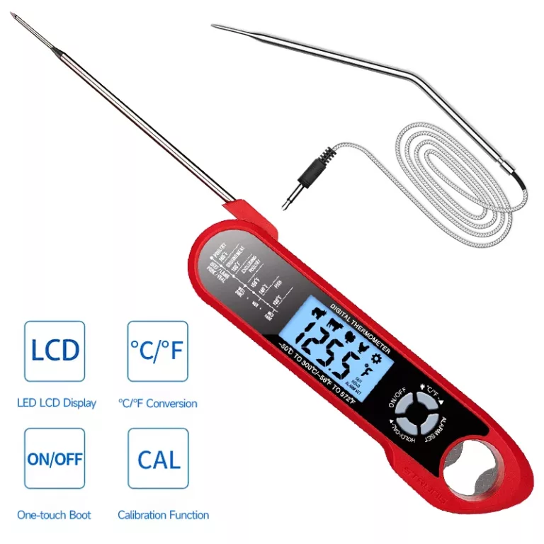 Folding Model Waterproof Food Thermometer Double Probe BBQ Thermometer Meat Selection Cooking Thermometer