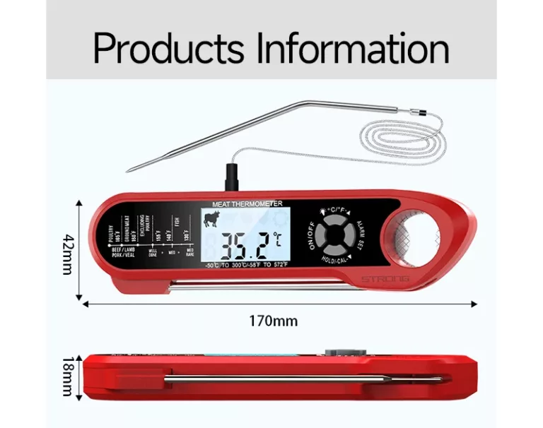 Folding Model Waterproof Food Thermometer Double Probe BBQ Thermometer Meat Selection Cooking Thermometer