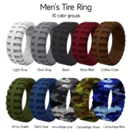 Tire pattern silicone ring men's breathable silicone finger Ring