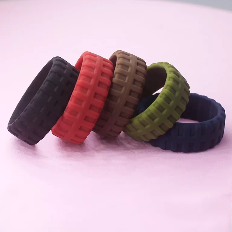 Tire pattern silicone ring men’s breathable silicone finger Ring