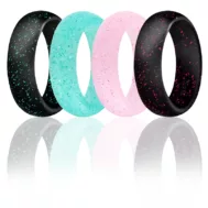 Silicone Wedding Rings for Step Edge Sleek Design Rubber Engagement Bands 5.7mm Wide 2mm Thick - 1/2/3/4/5/6/7 Variety Multipack