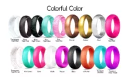 Silicone Wedding Rings for Step Edge Sleek Design Rubber Engagement Bands 5.7mm Wide 2mm Thick - 1/2/3/4/5/6/7 Variety Multipack