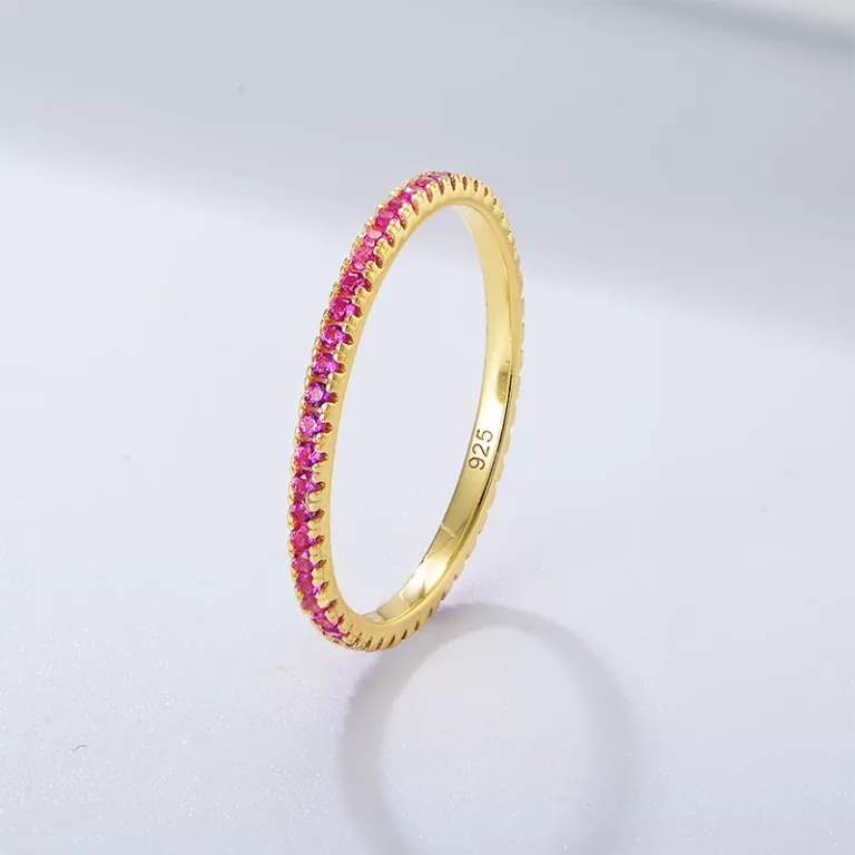 s925 silver colorful zirconia micro-set full diamond ring