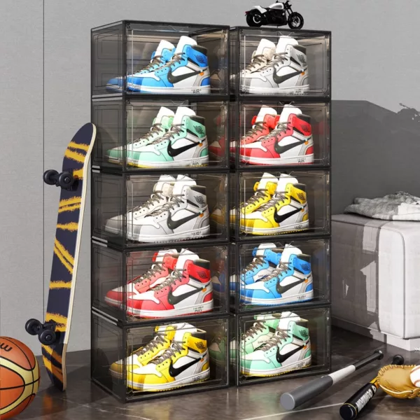 Stackable Shoe Box Combination Shoe Cabinet Household Magnetic Storage Box Non-Acrylic Transparent Shoe Boxes-1