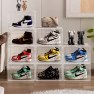 Stackable Shoe Box Combination Shoe Cabinet Household Magnetic Storage Box Non-Acrylic Transparent Shoe Boxes