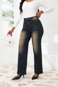 High-waisted straight pants Slim Trendy women's jeans-8